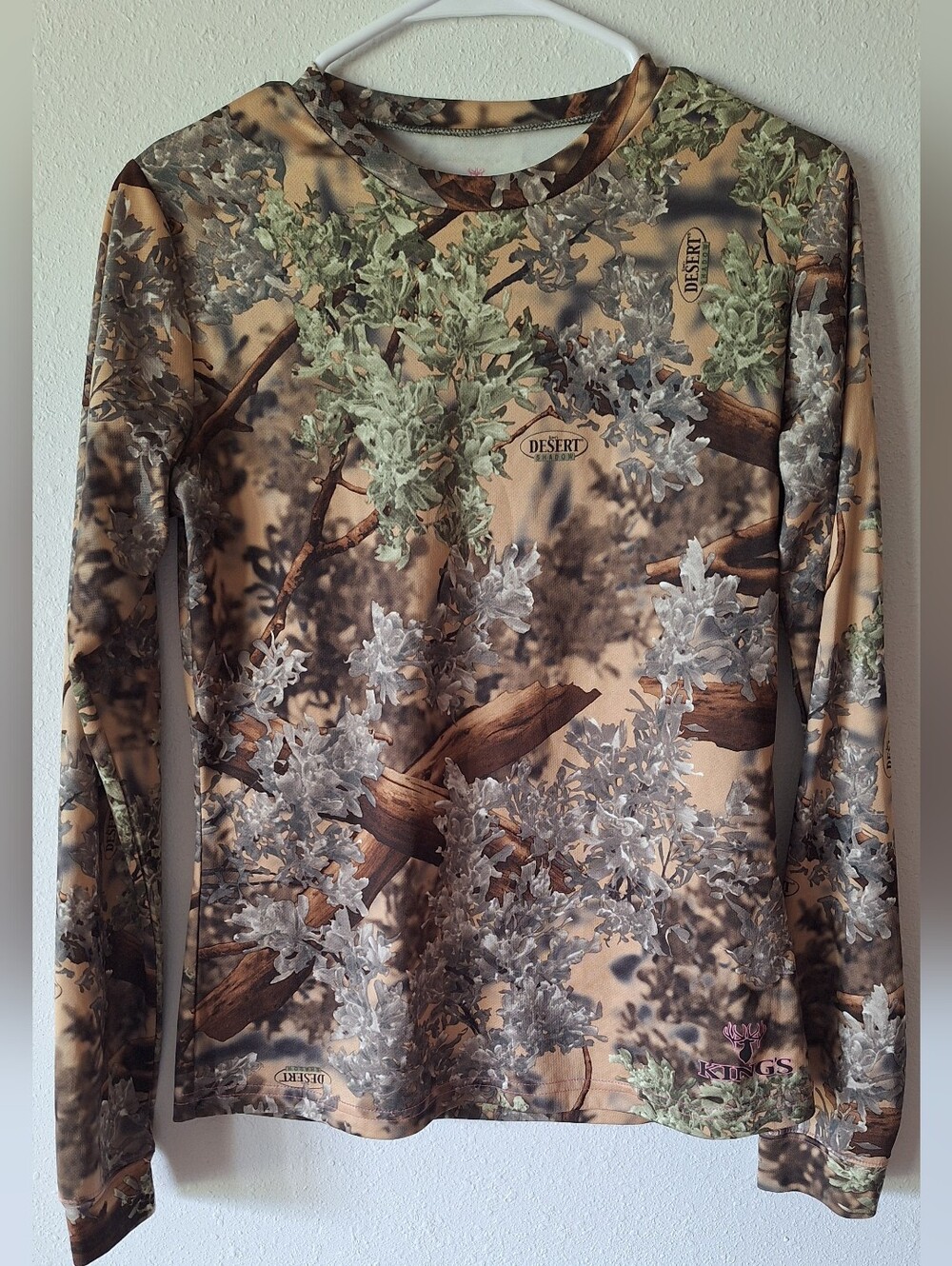 Desert Camo Long Sleeve Performance Shirt - Tan, Green, Gray